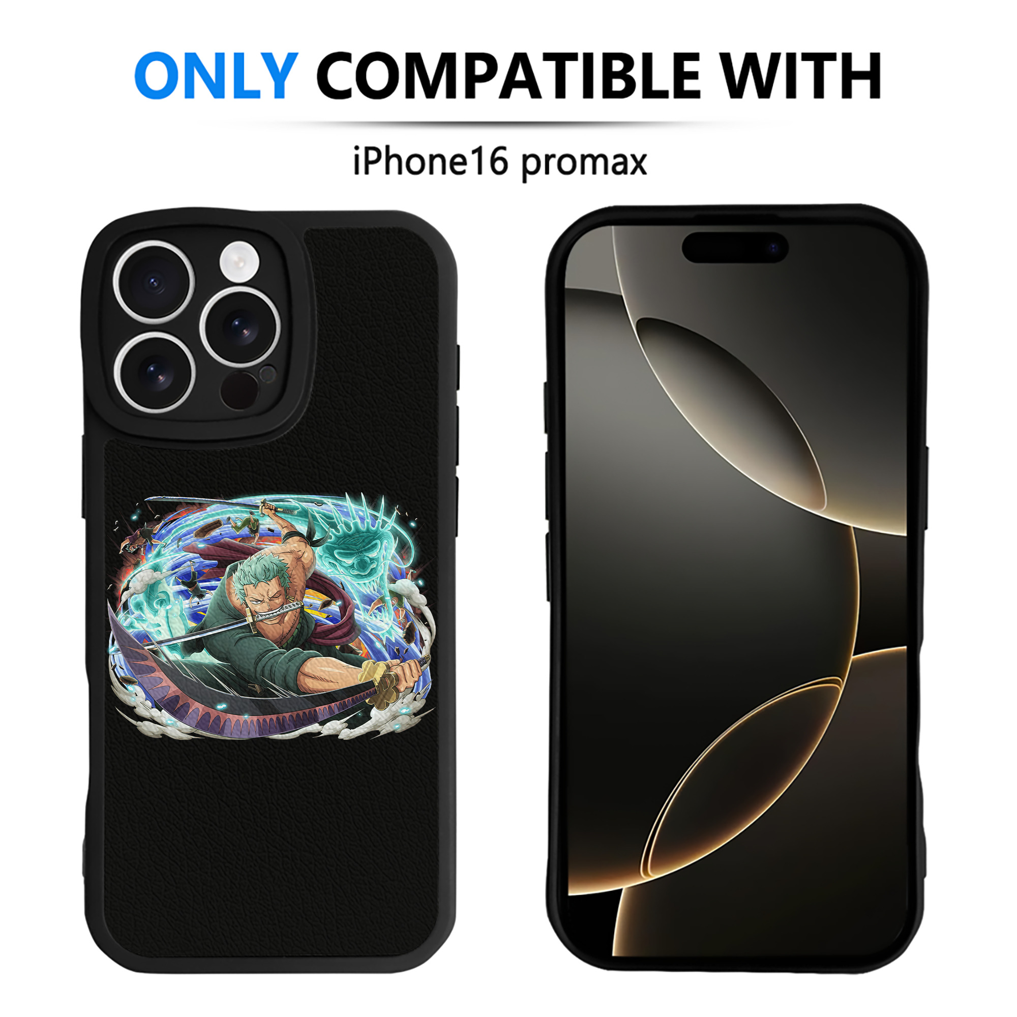 （画像用） ワンピース ロロノア・ゾロ ONE PIECE Roronoa Zoro 【iPhone 16シリーズ対応】シリコンスマホケース（レザー調） 材質：シリコン